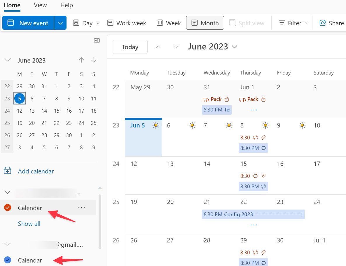 Verifique os calendários do Outlook e do Gmail no Windows