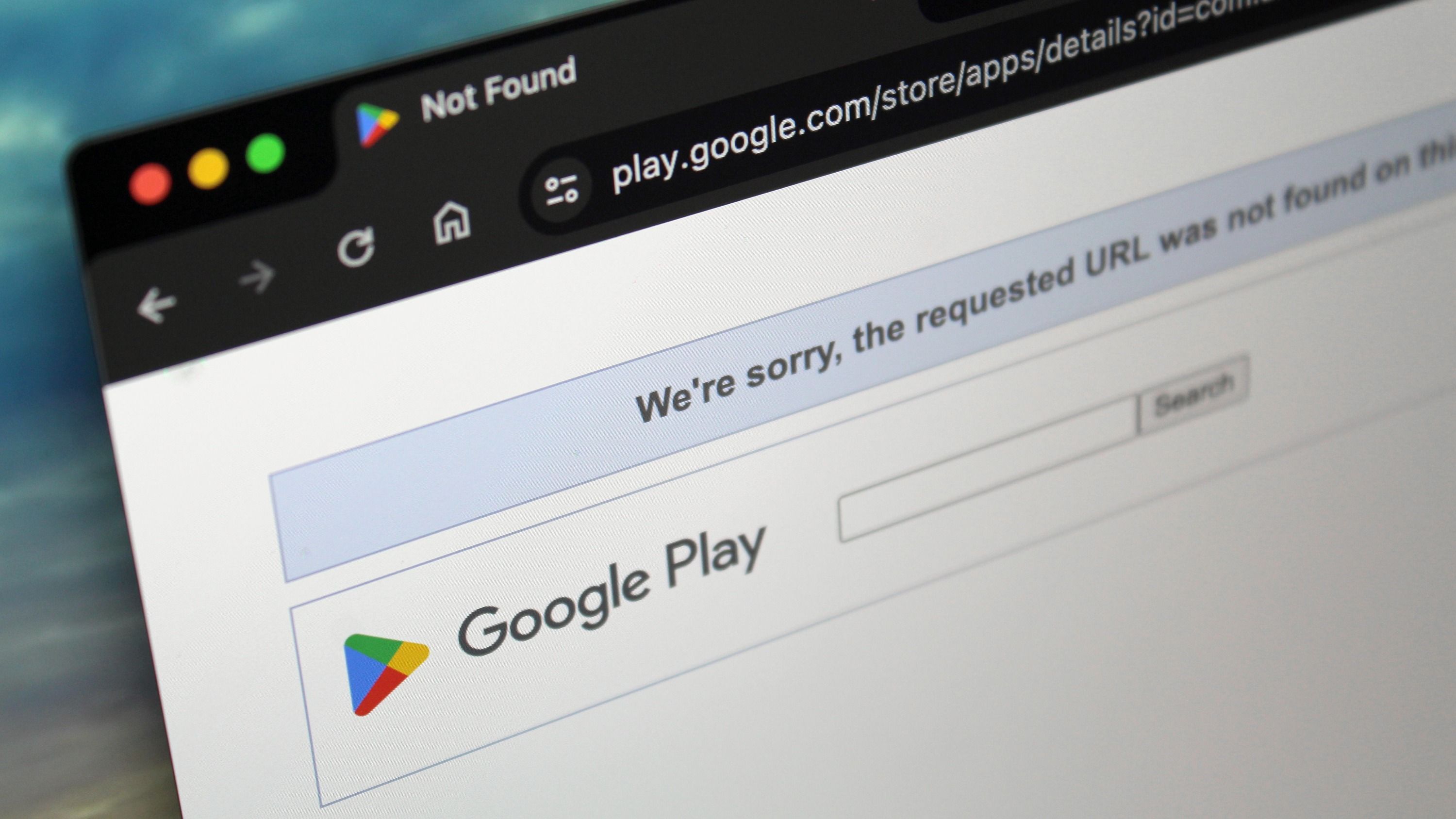 A Google Play Store em um navegador de desktop exibindo um 