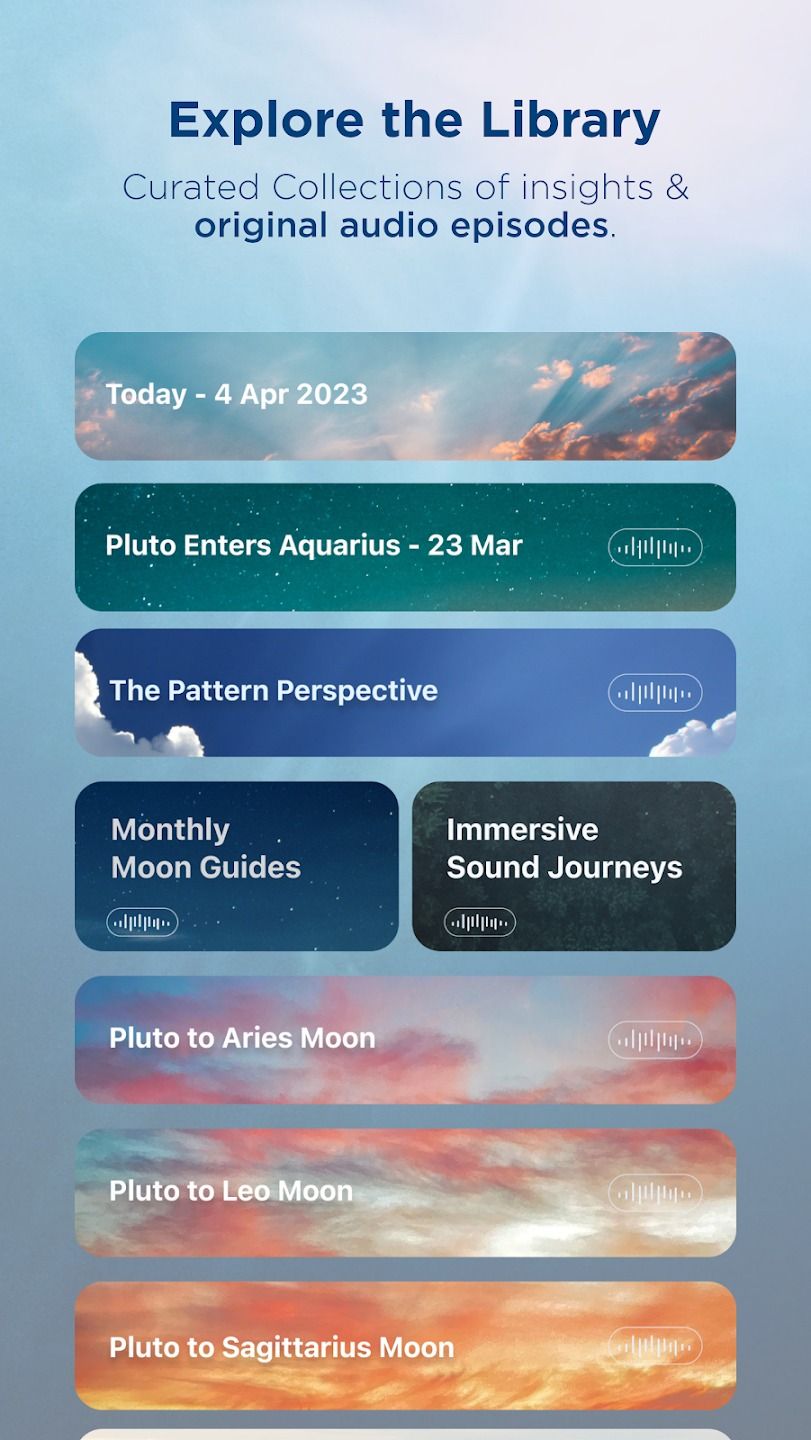 captura de tela do aplicativo padrão mostrando uma variedade de janelas com nuvens multicoloridas