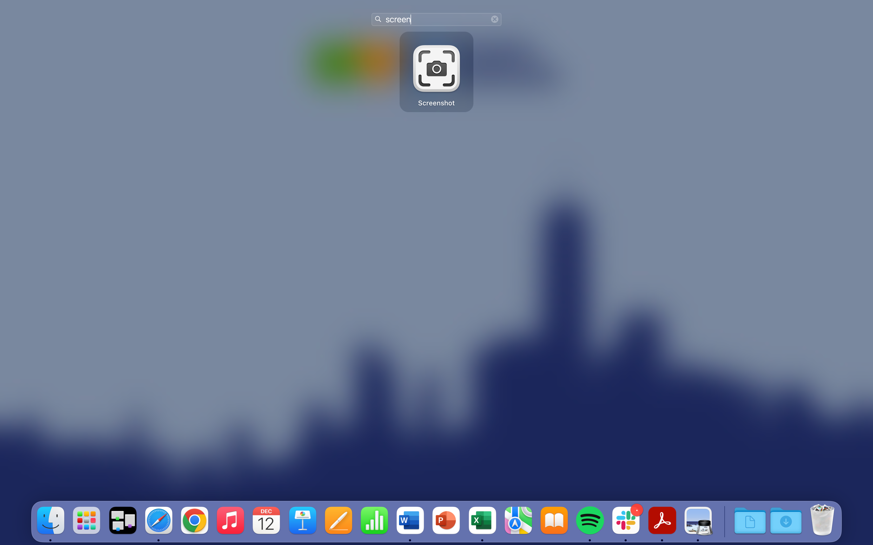 Utilitário de captura de tela no Launchpad do Mac