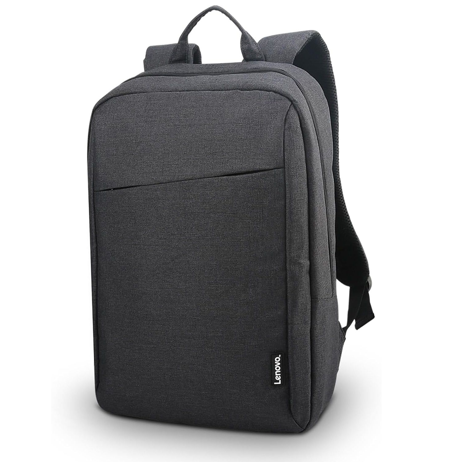 Mochila para laptop Lenovo B210 mostrada em pé contra um fundo branco