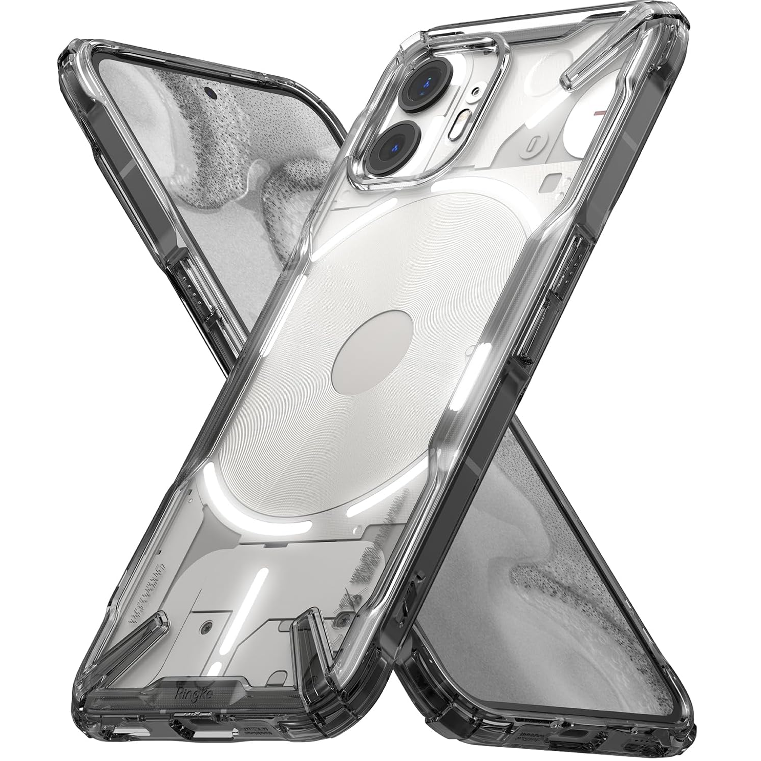 Capa Ringke Fusion X para Nothing Phone 2, vistas frontal e traseira