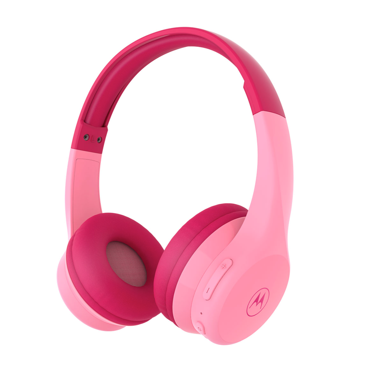 Fones de ouvido Motorola Moto JR300 rosa fundo branco