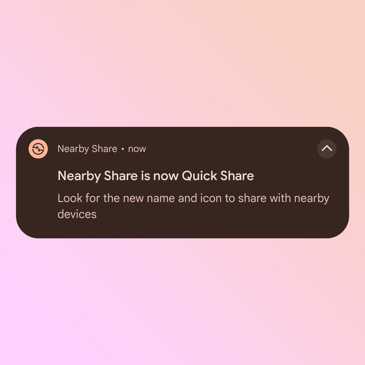 Notificação de compartilhamento rápido NS