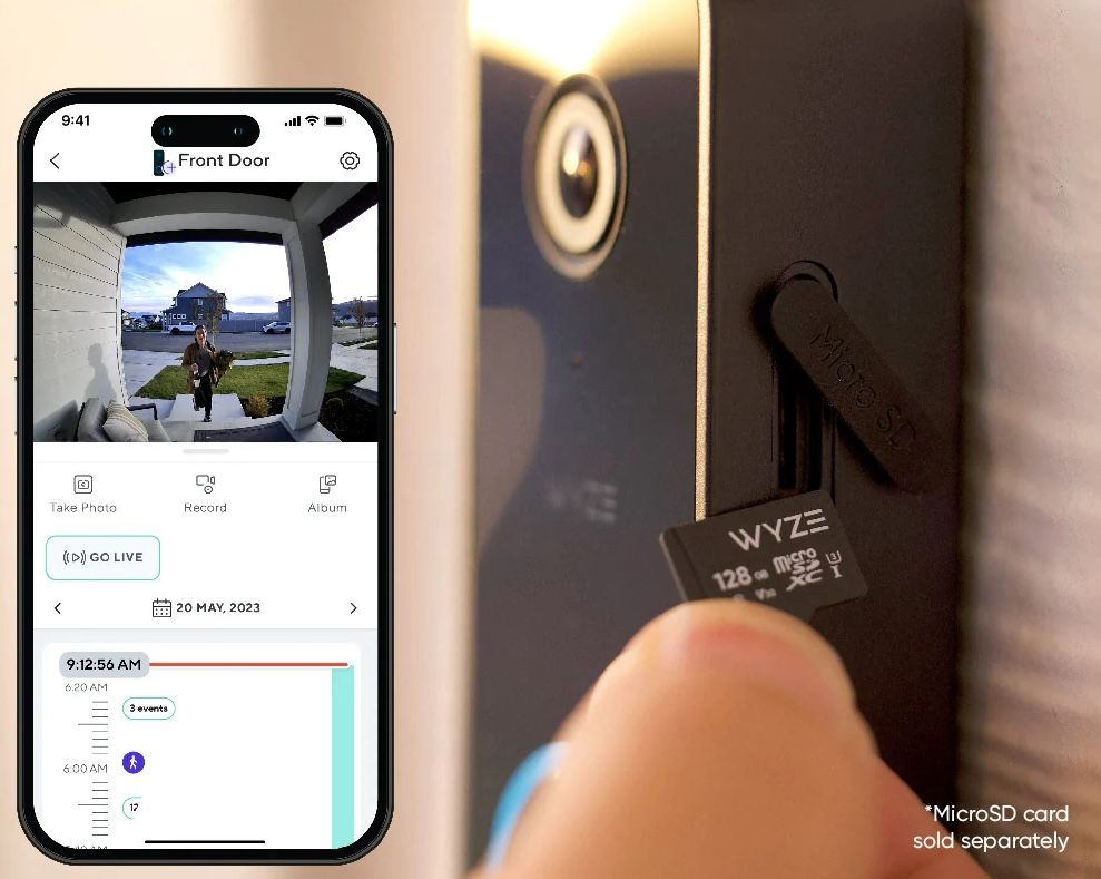 Wyze Video Doorbell v2 microSD e aplicativo de transmissão ao vivo para estilo de vida