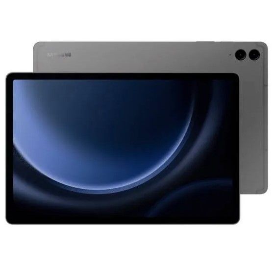 Samsung Galaxy Tab S9 FE+, mostrando tela frontal e traseira com duas câmeras