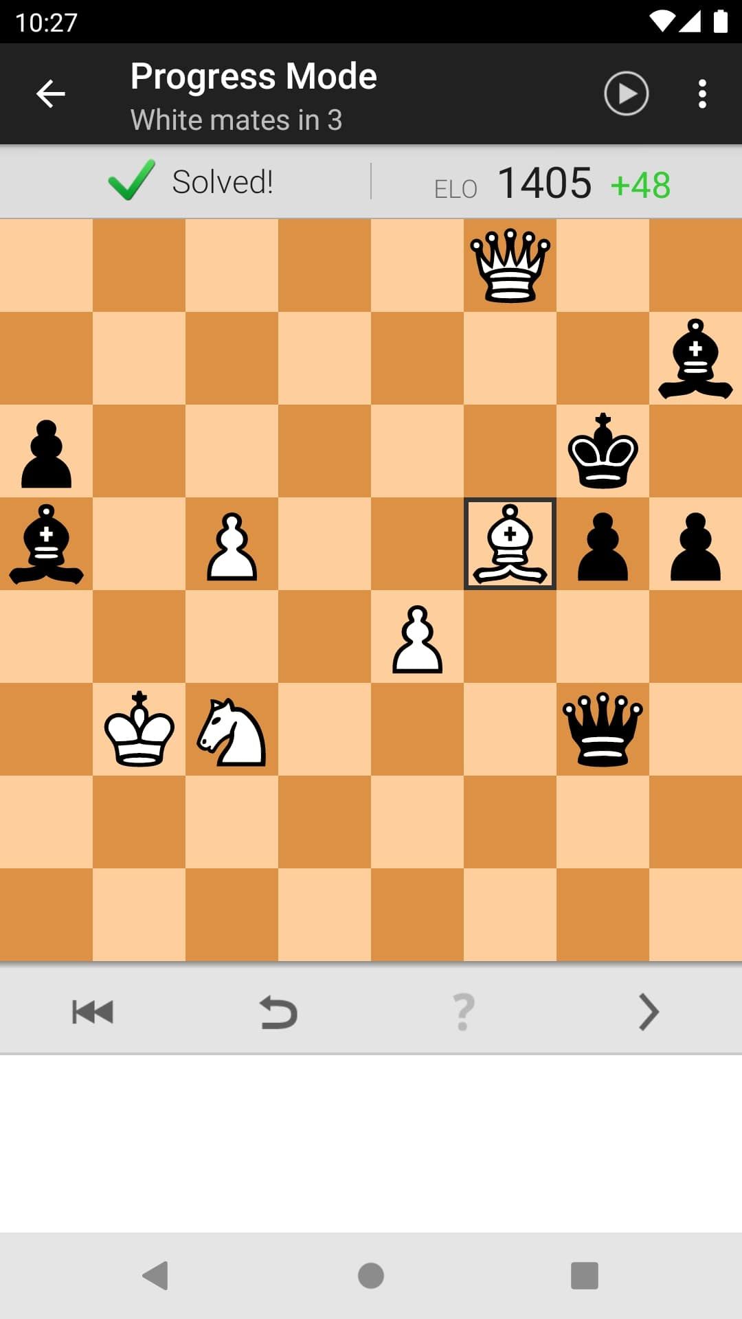 Modo de progresso no Chess Tactics Pro