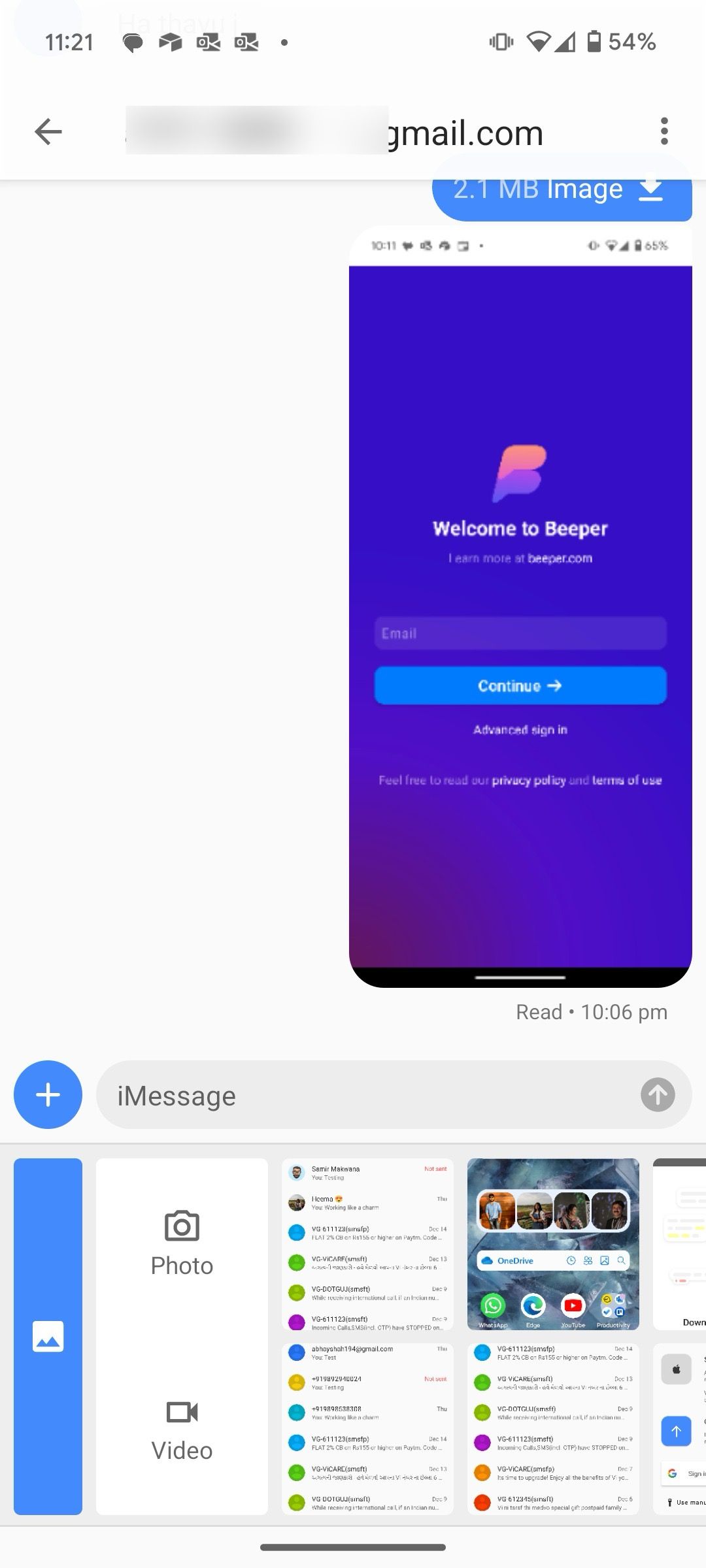 enviar iMessage no Android