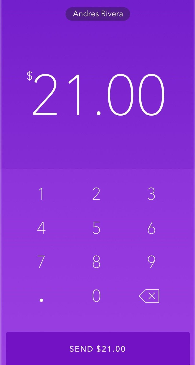 O aplicativo Zelle mostrando quanto dinheiro será enviado ao destinatário