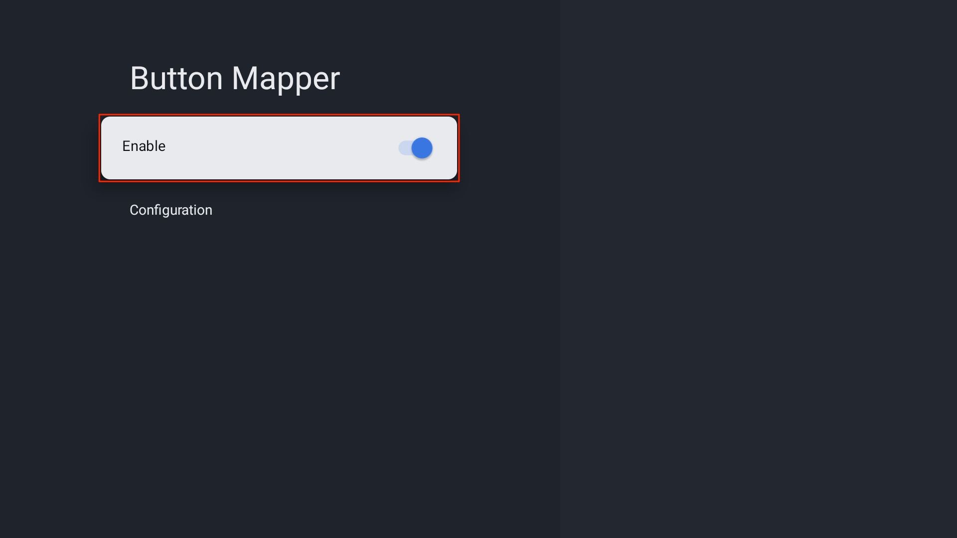 Ative o Button Mapper nas configurações de acessibilidade do Google TV