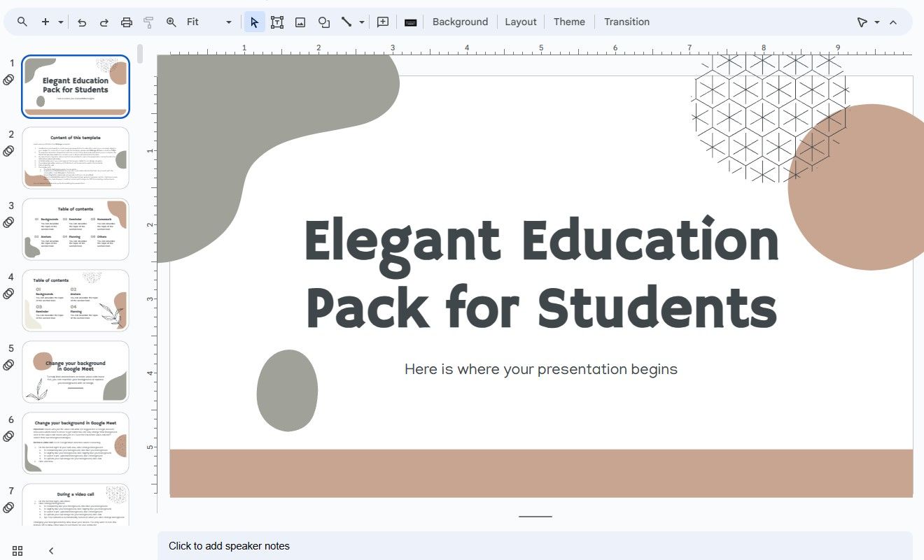 O modelo Elegant Education Pack for Students XL da SlidesGo.
