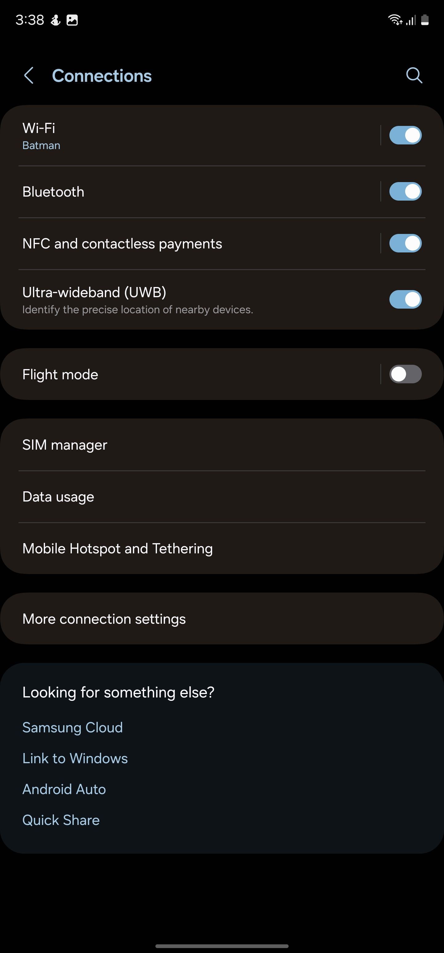 Menu Conexões no One UI 6 em um telefone Samsung