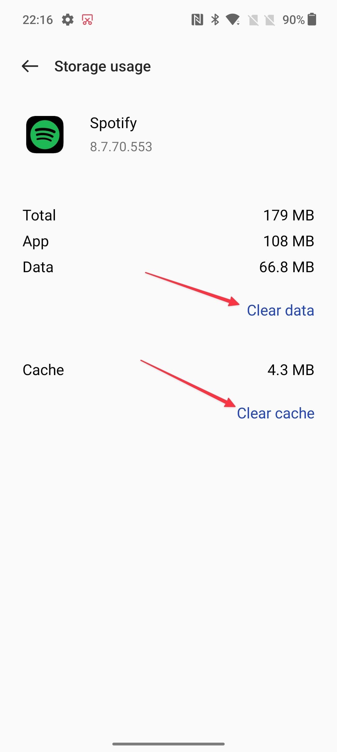 limpar cache e dados do Spotify no Android