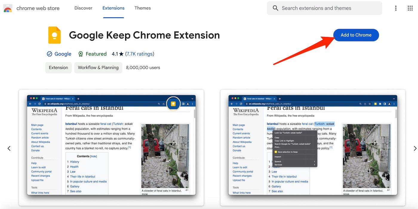 Adicionando a extensão Google Keep Chrome ao navegador