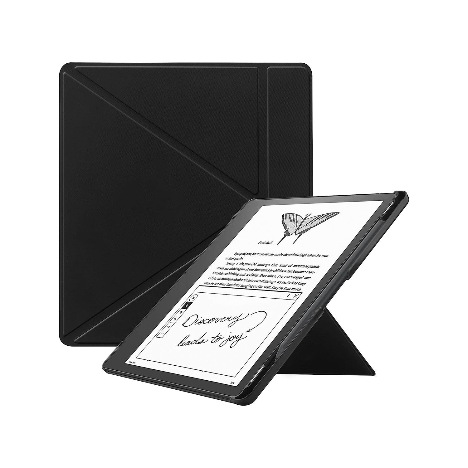 A capa KuRoKo Slimshell para Kindle Scribe é uma capa de couro PU estilo origami