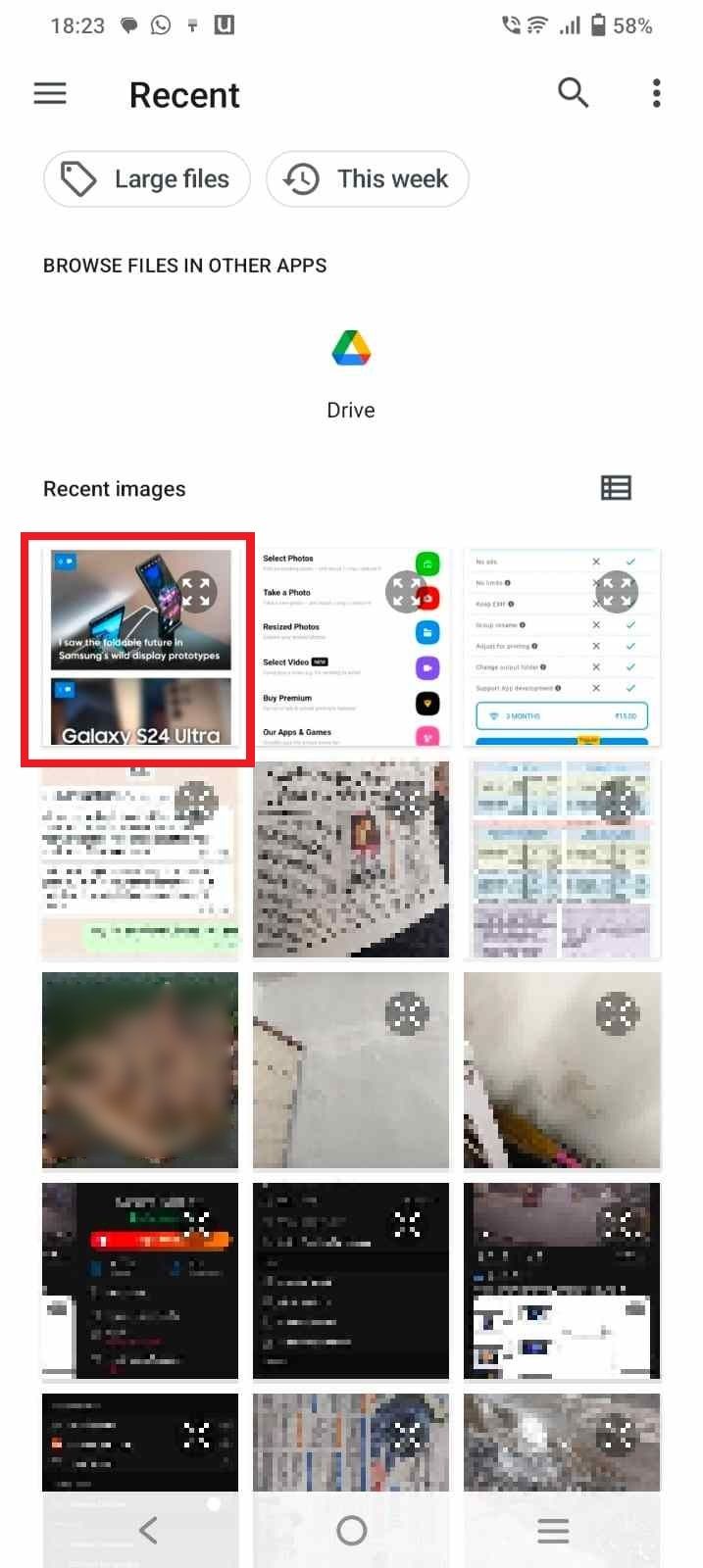 Captura de tela mostrando a foto selecionada no aplicativo Photo & Picture Resizer