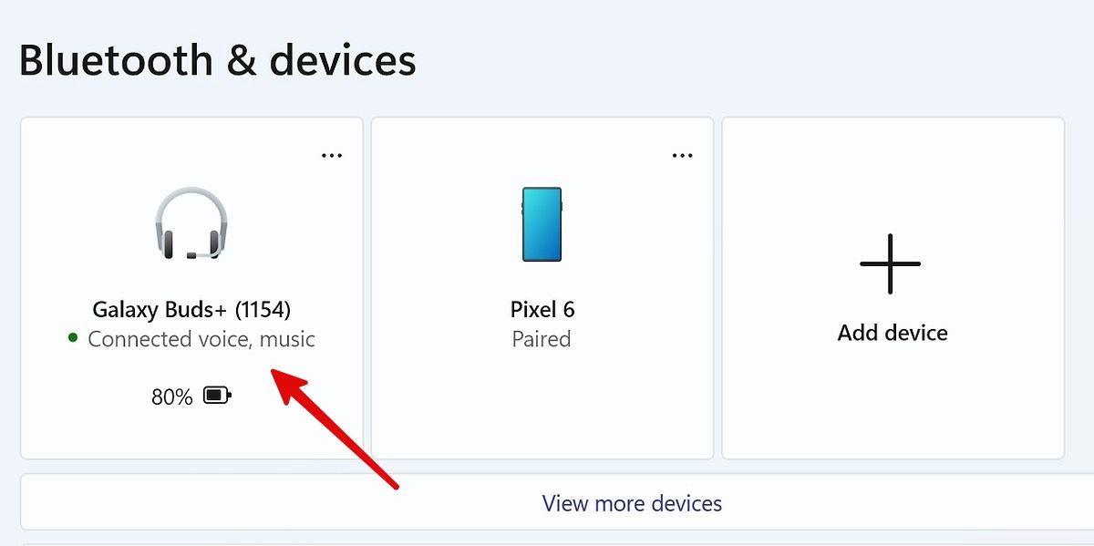 Verifique o status dos fones de ouvido Samsung no Windows.