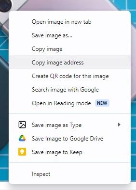 janela pop-up do Google Chrome para imagens
