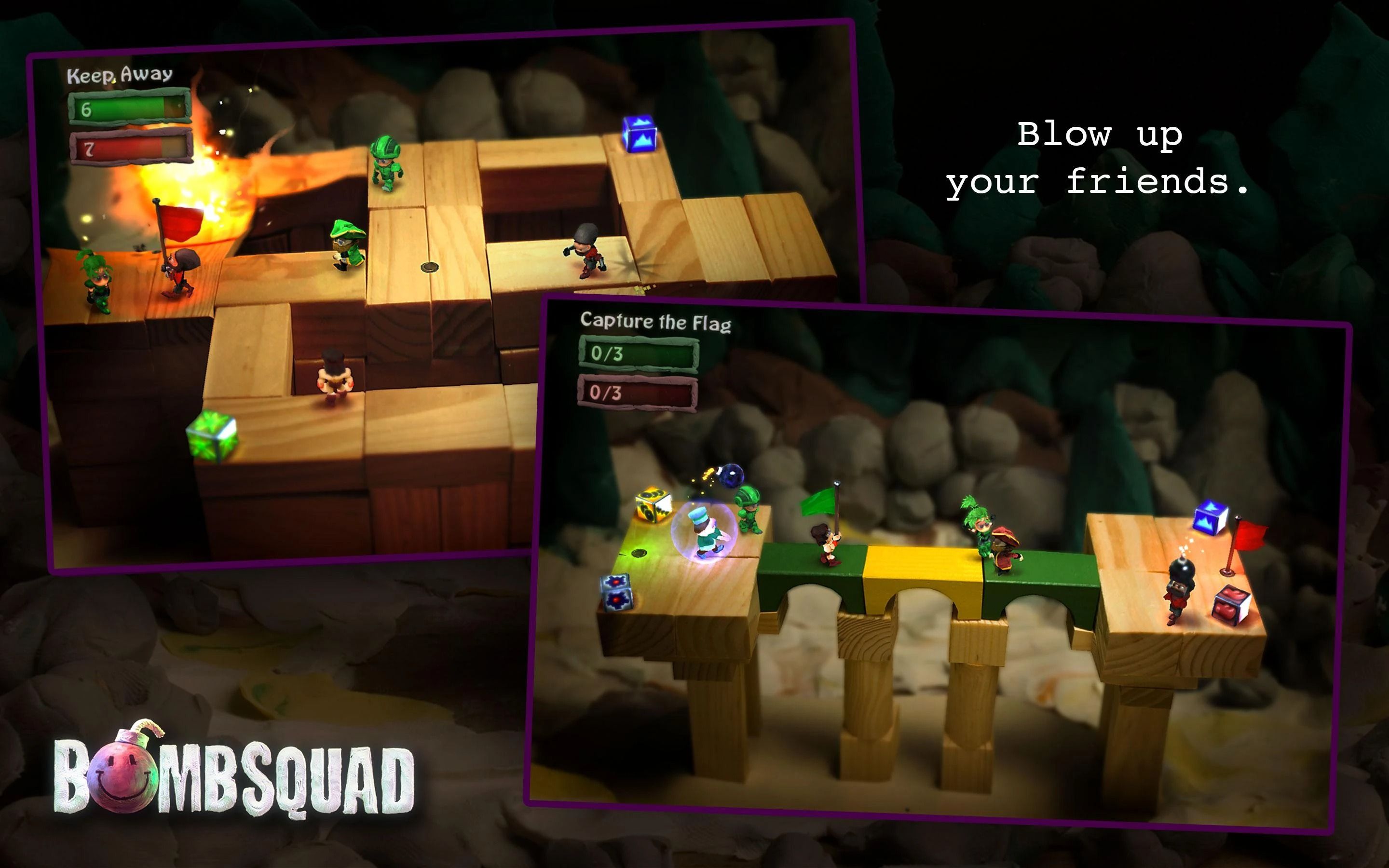 duas capturas de tela do jogo esquadrão antibombas