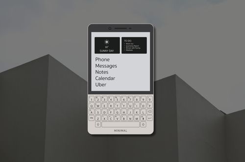 A renderização mínima do telefone na tela de fundo cinza de dois tons para cima