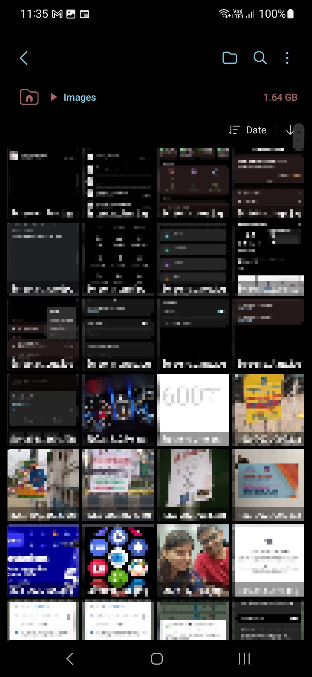 Uma olhada na página de imagens do aplicativo Meus Arquivos da Samsung