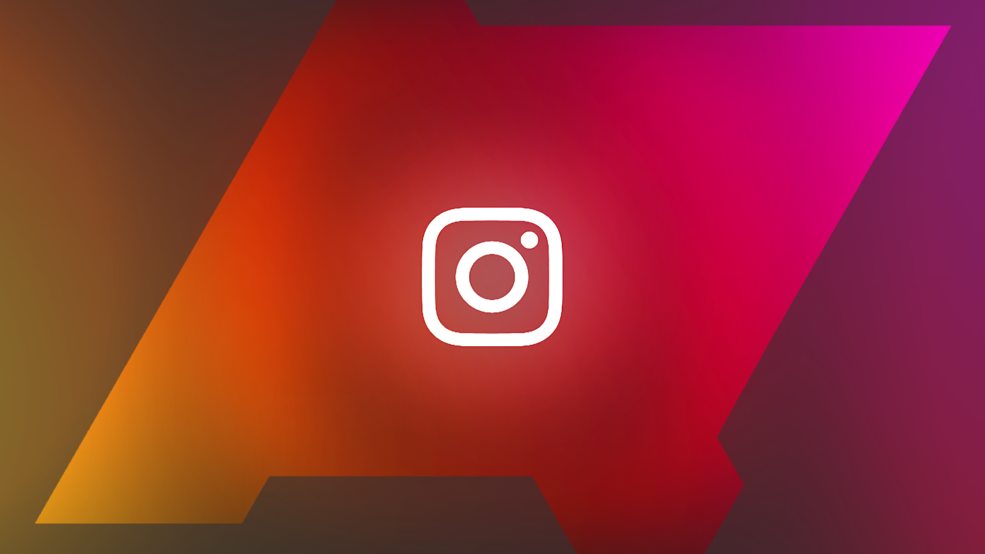 O logotipo do Instagram em um fundo vermelho.  O logotipo está dentro de uma silhueta do logotipo do Android Police.