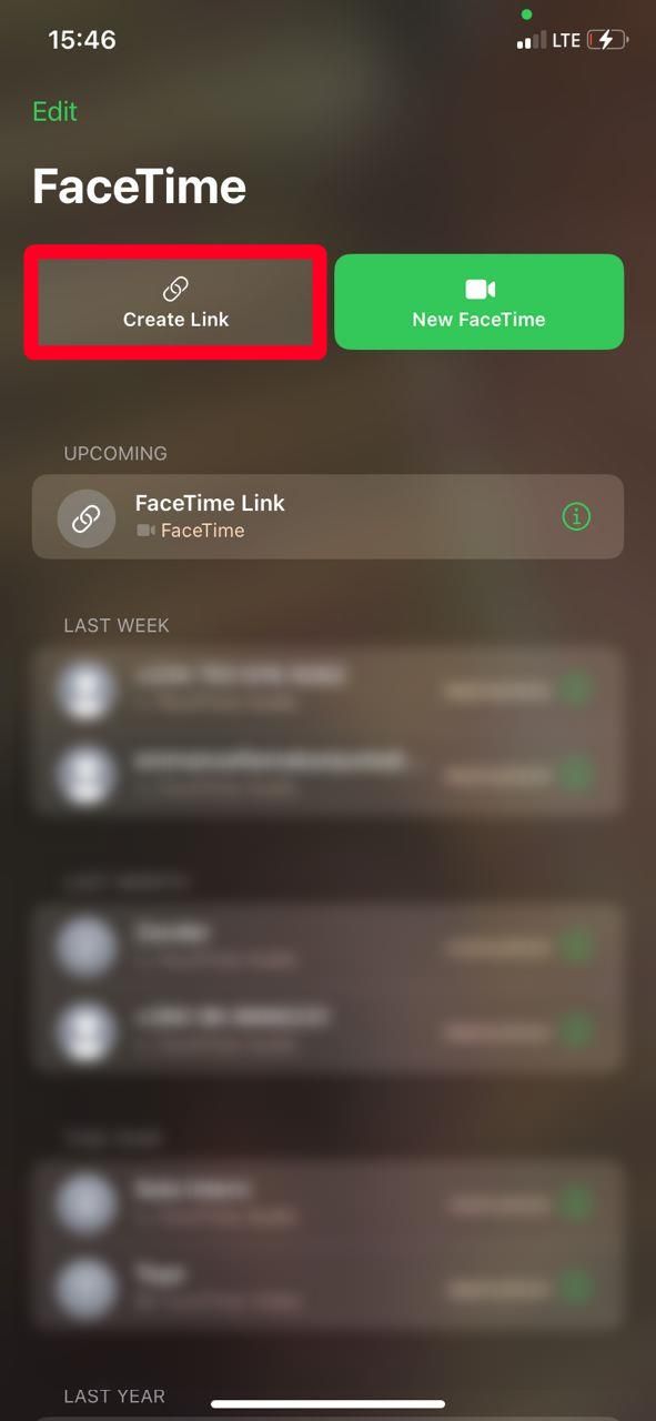 Aplicativo FaceTime no iPhone