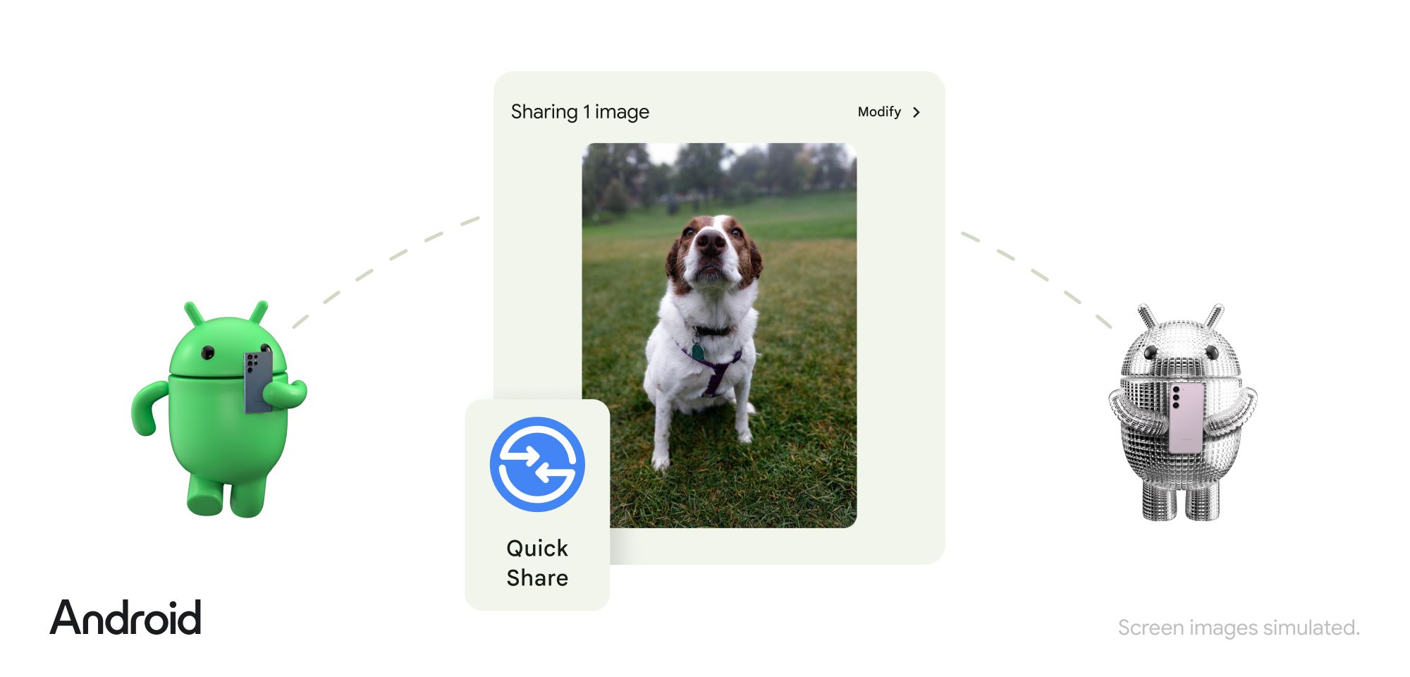 Uma imagem de marketing para o recurso Quick Share renomeado do Google