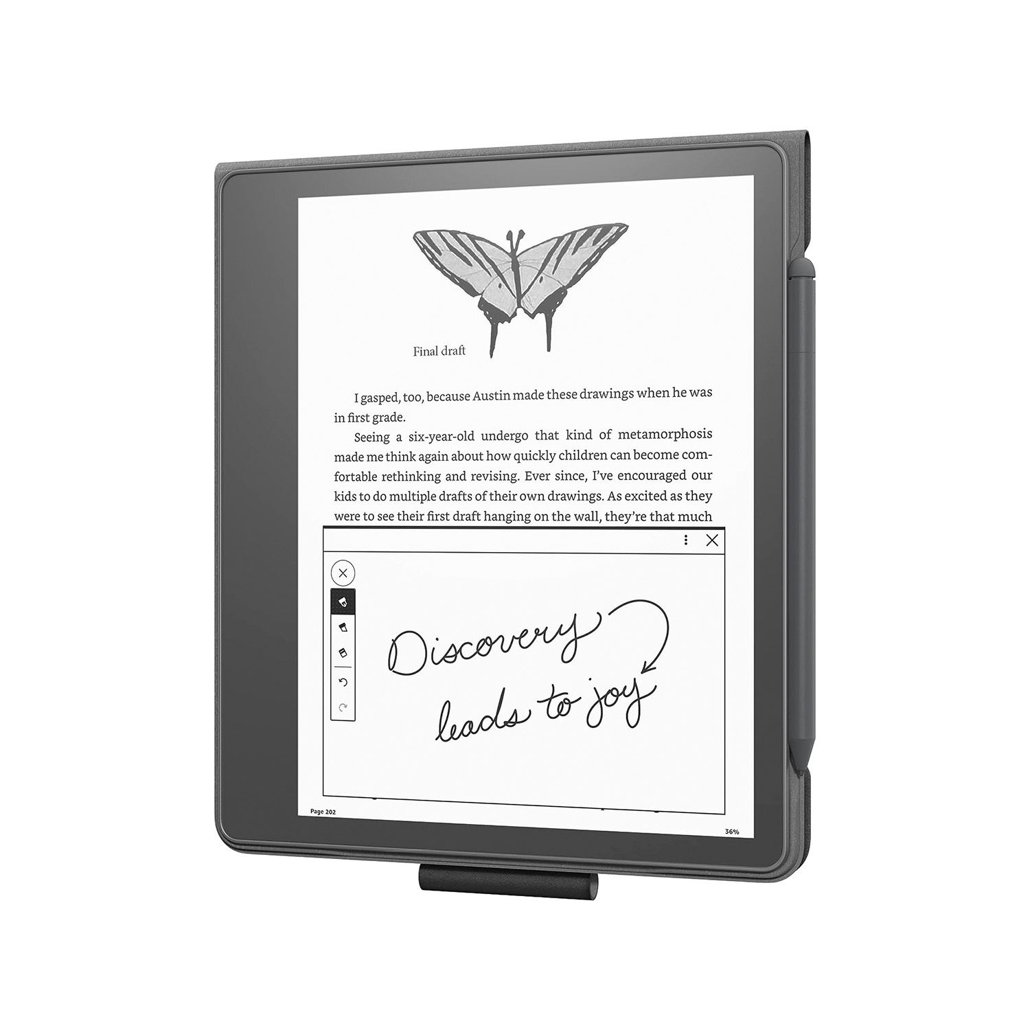 Capa fólio oficial de couro Kindle Scribe com fixação magnética