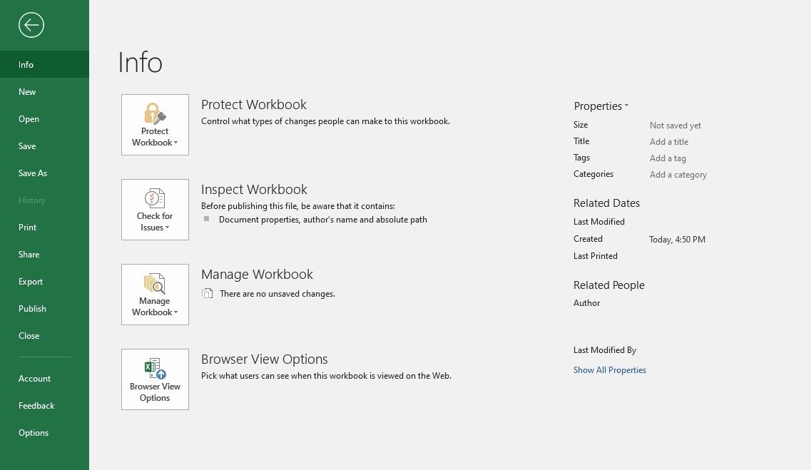 Captura de tela do aplicativo Microsoft Excel mostrando o menu principal