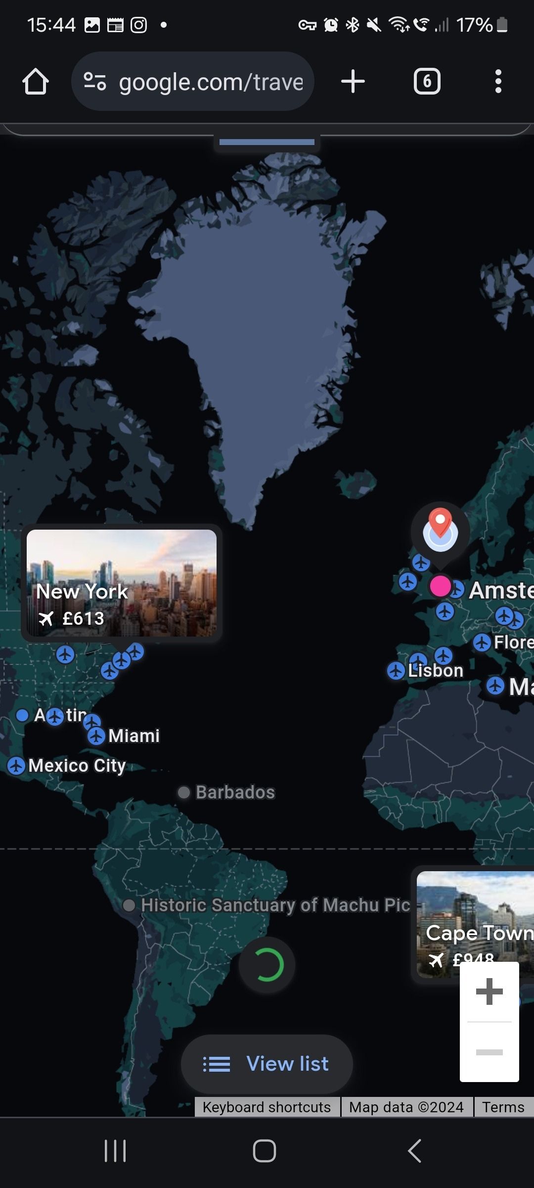 explore a ferramenta do Google com o mapa reduzido