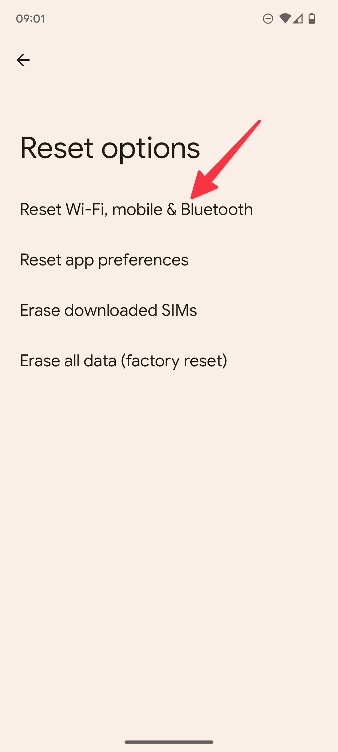 redefinir wifi bluetooth no telefone Android