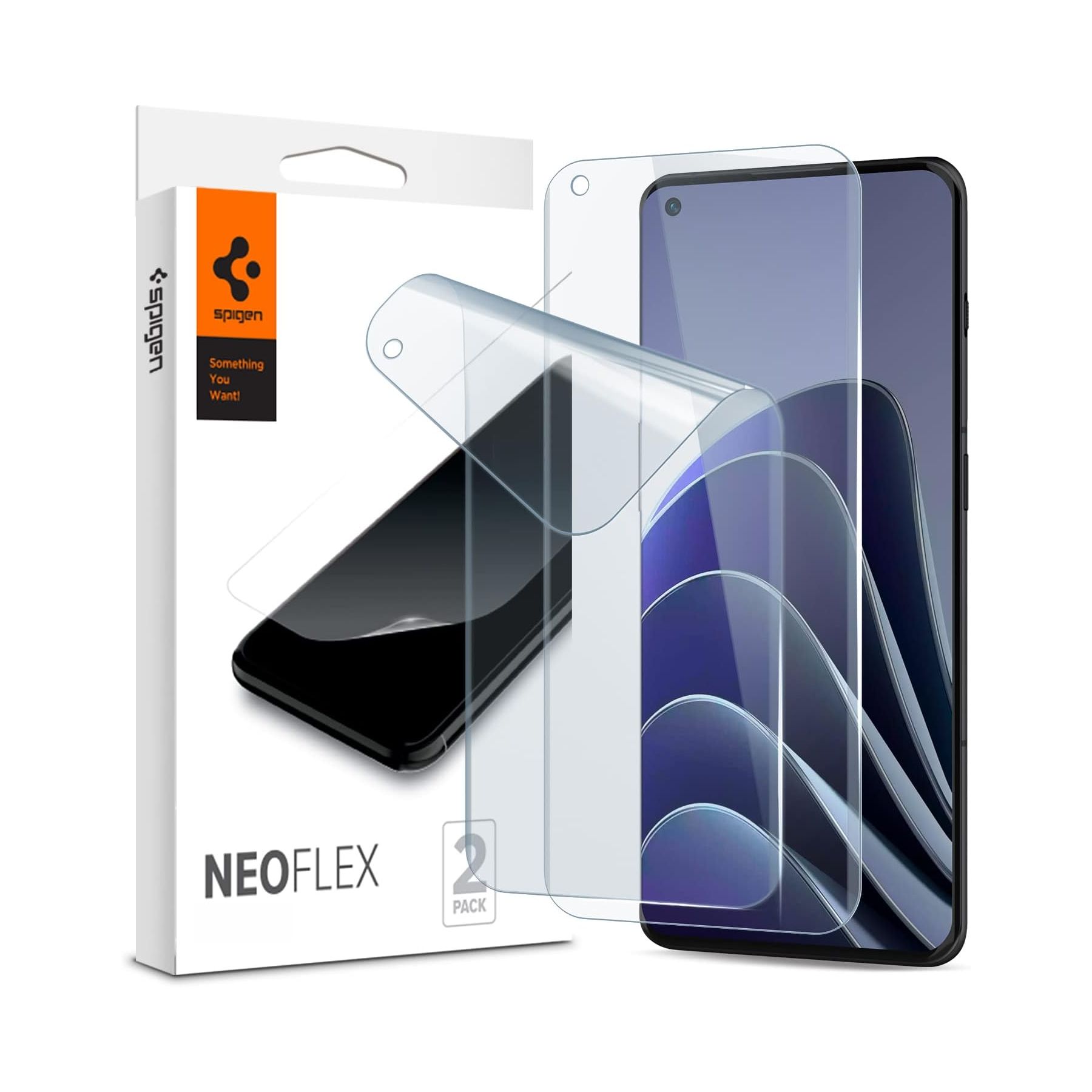 Protetor de tela de filme Spigen NeoFlex TPU para OnePlus 11 em fundo branco