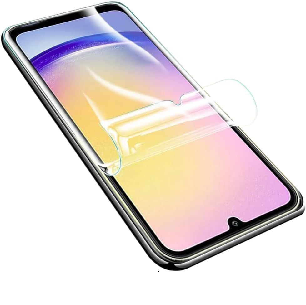 Protetor de tela de hidrogel Lxeeolx para Galaxy A25 5G, em camadas sobre o telefone