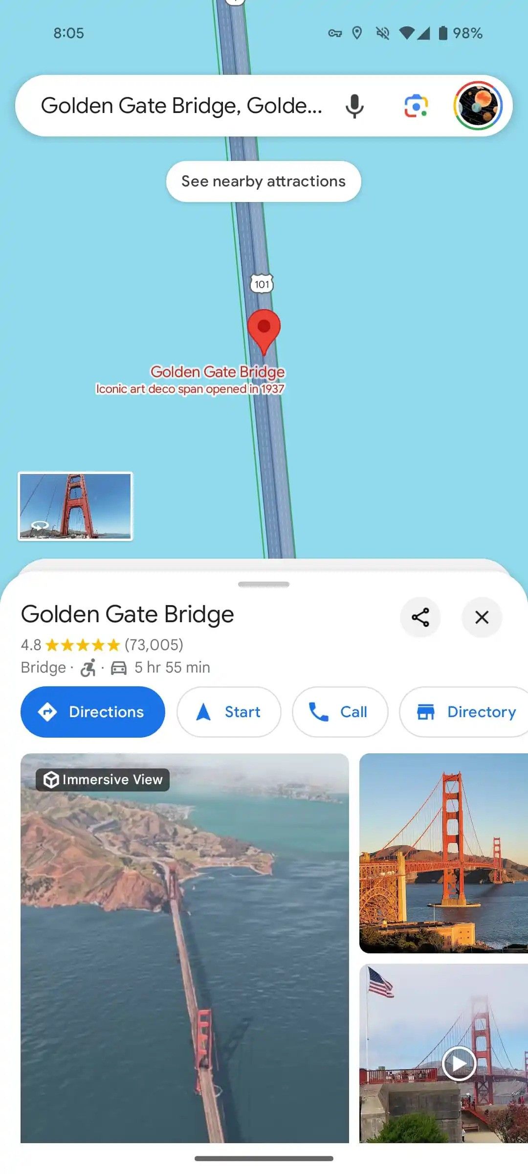O novo cartão inferior no Google Maps