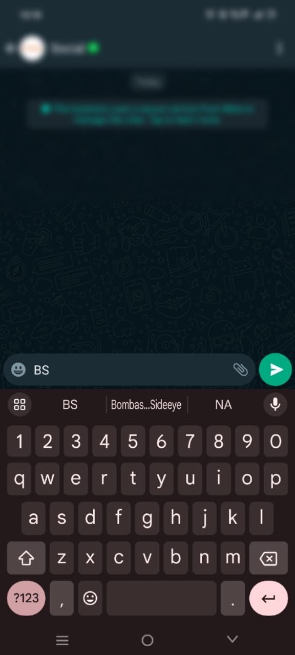 Captura de tela mostrando sugestão de teclado do Gboard