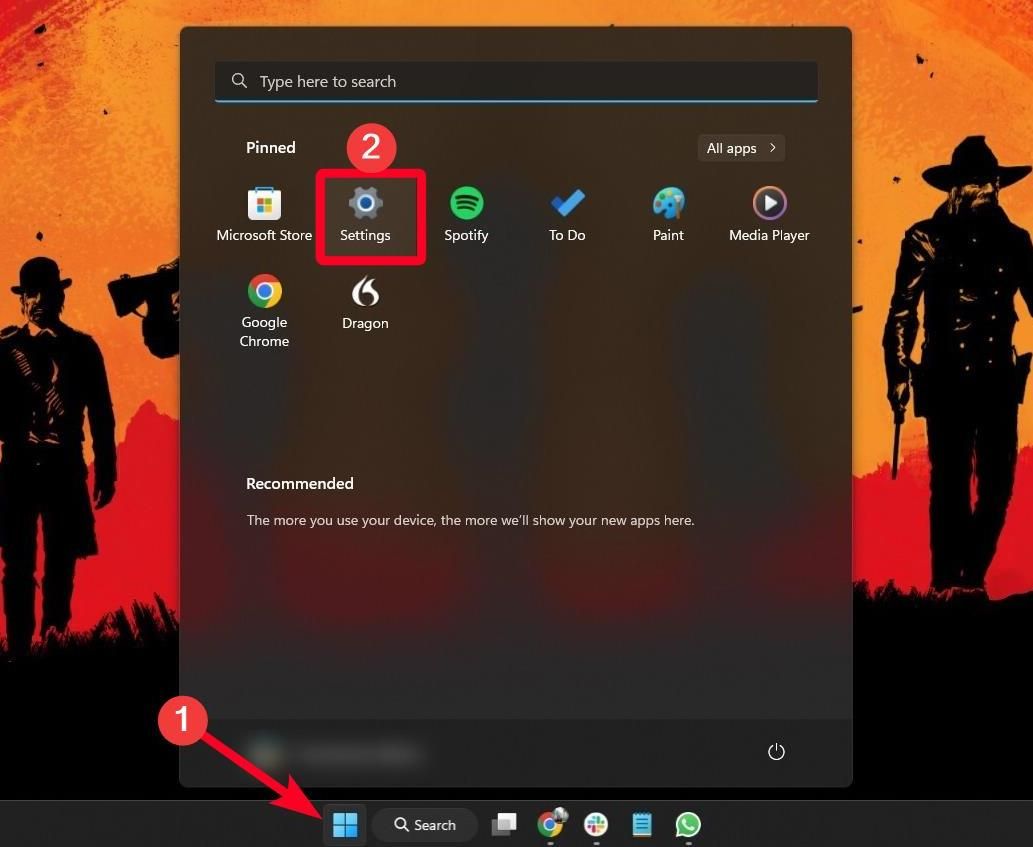 Captura de tela do menu Iniciar do Windows 11