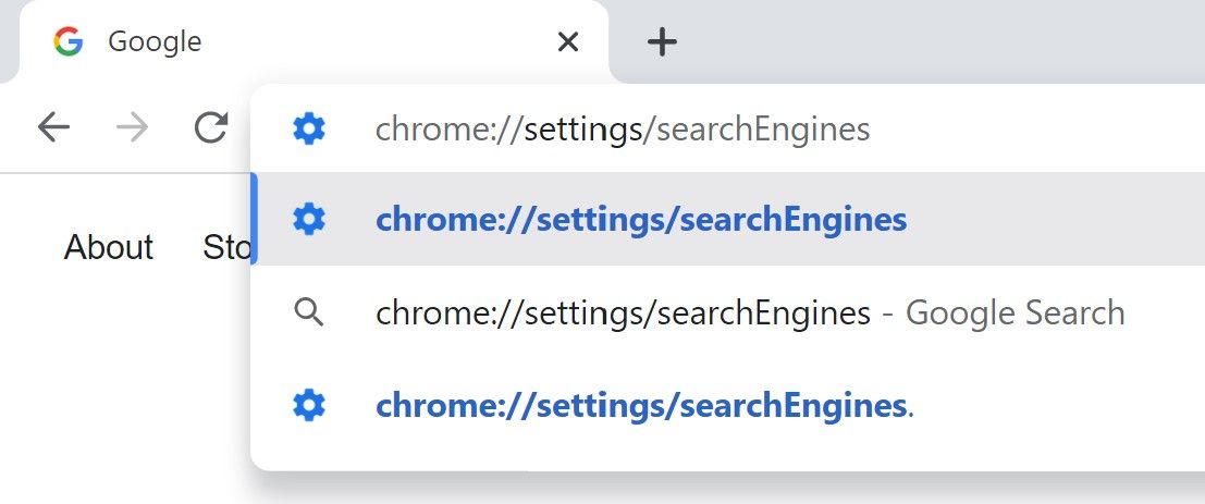 Usando um mecanismo de pesquisa personalizado no Google Chrome