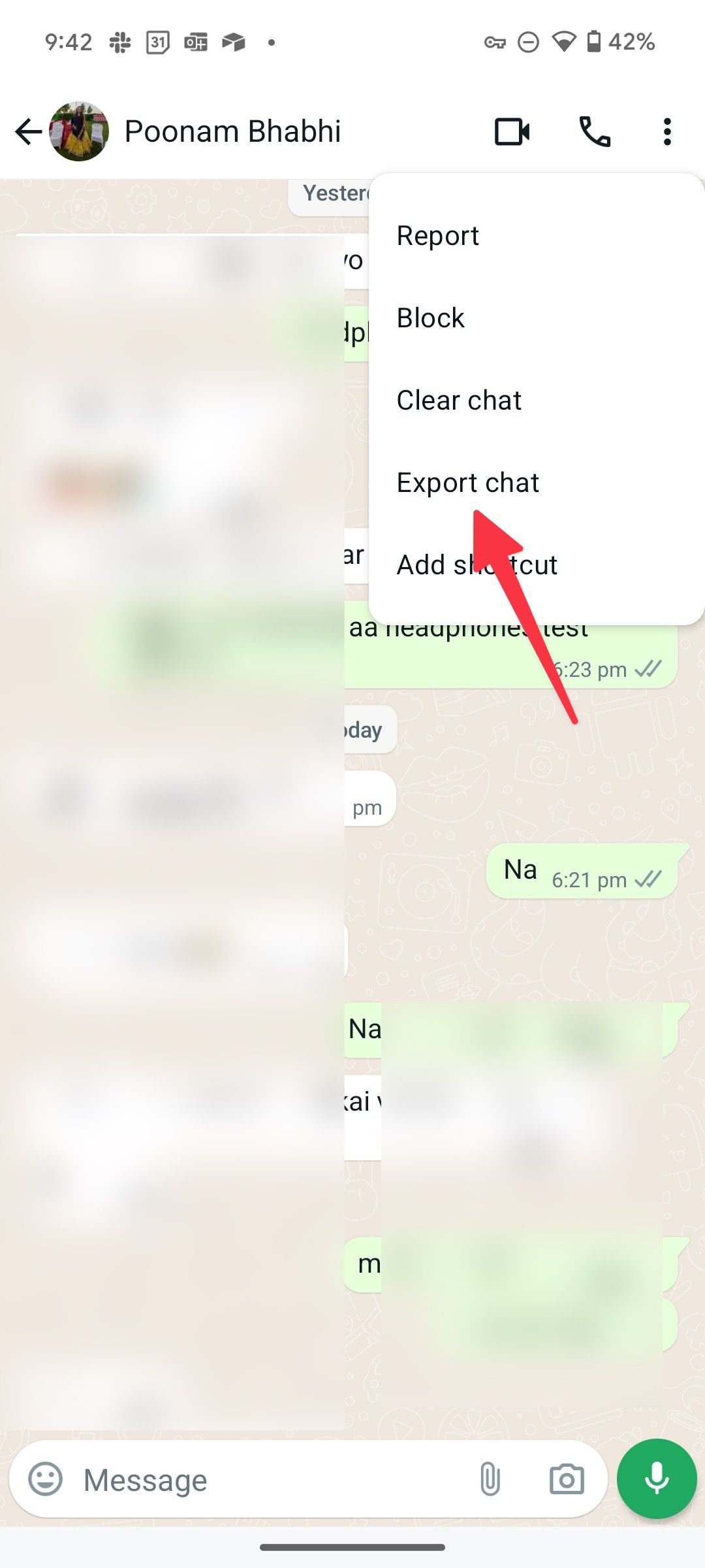 Exportar bate-papo no WhatsApp para Android