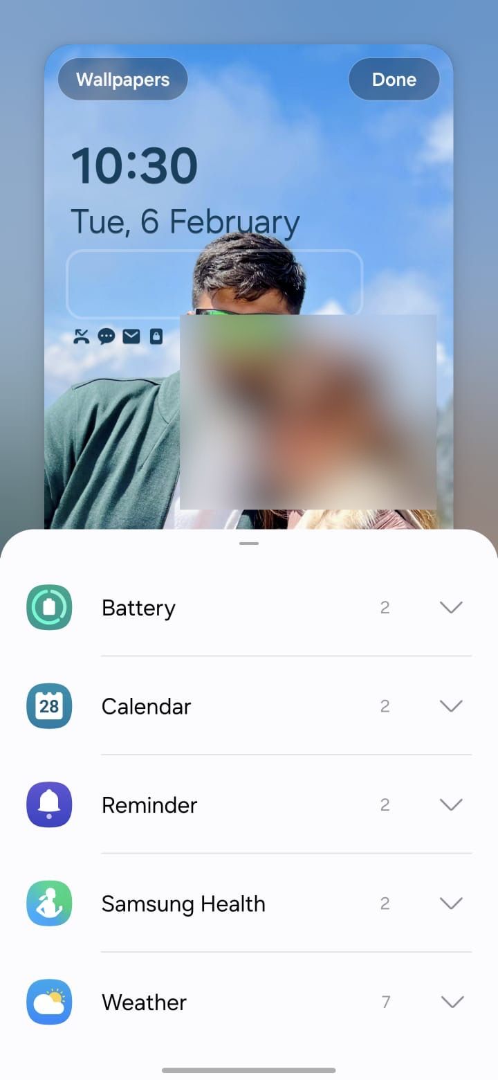 widgets de tela de bloqueio no Galaxy S24