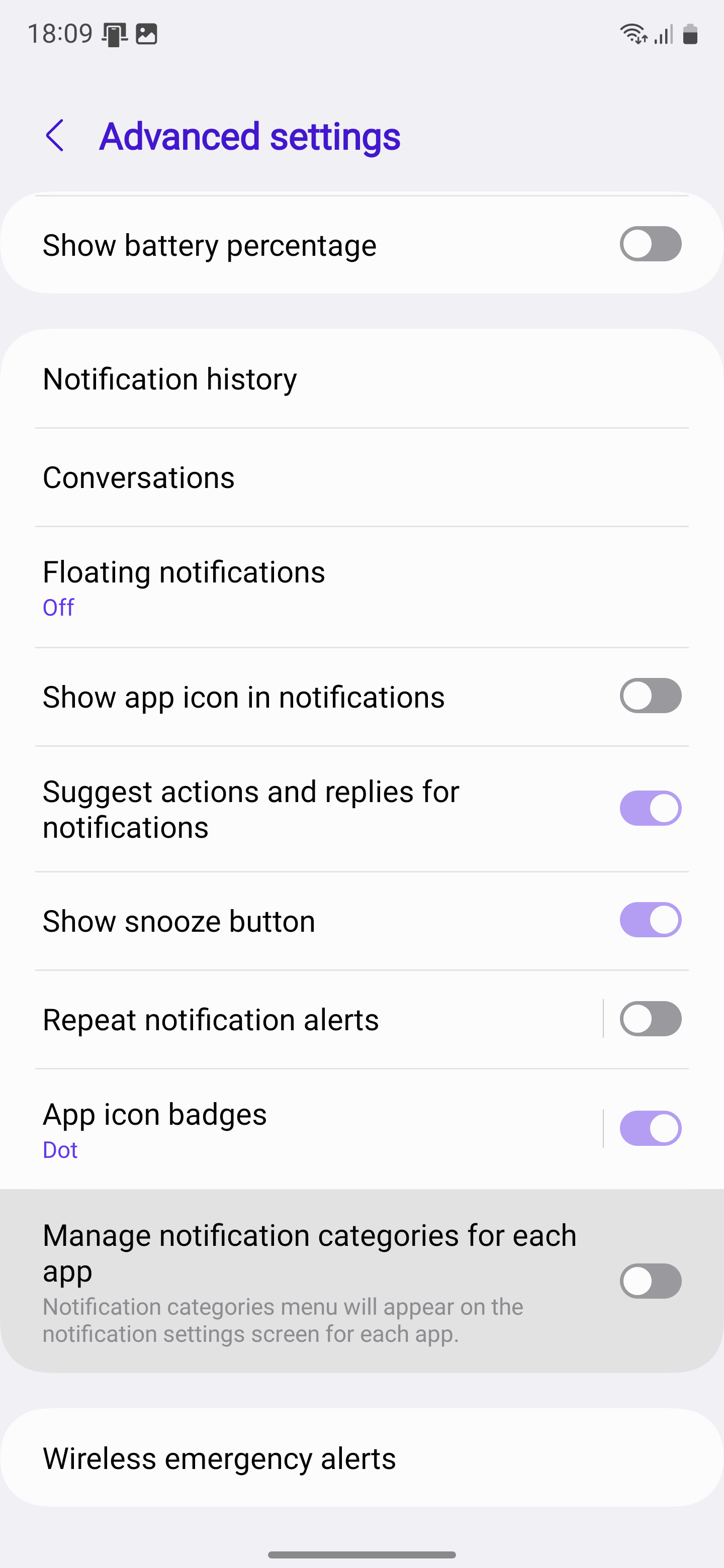 habilitar categorias de notificação no Galaxy S24
