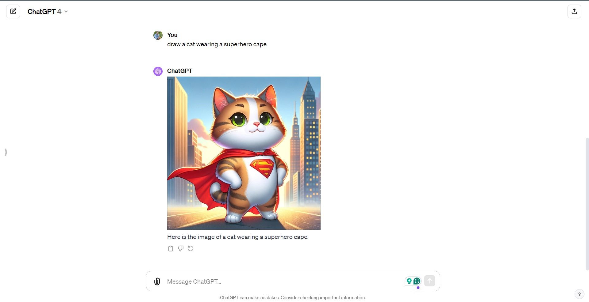 A imagem mostra uma conversa ChatGPT onde o usuário solicitou 
