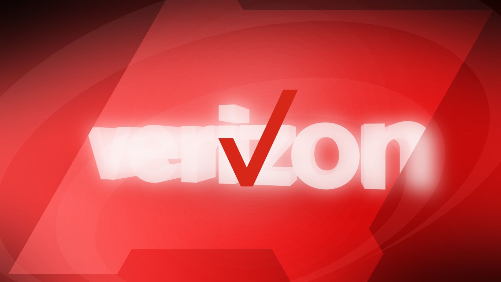 O logotipo da Verizon contra um fundo vermelho
