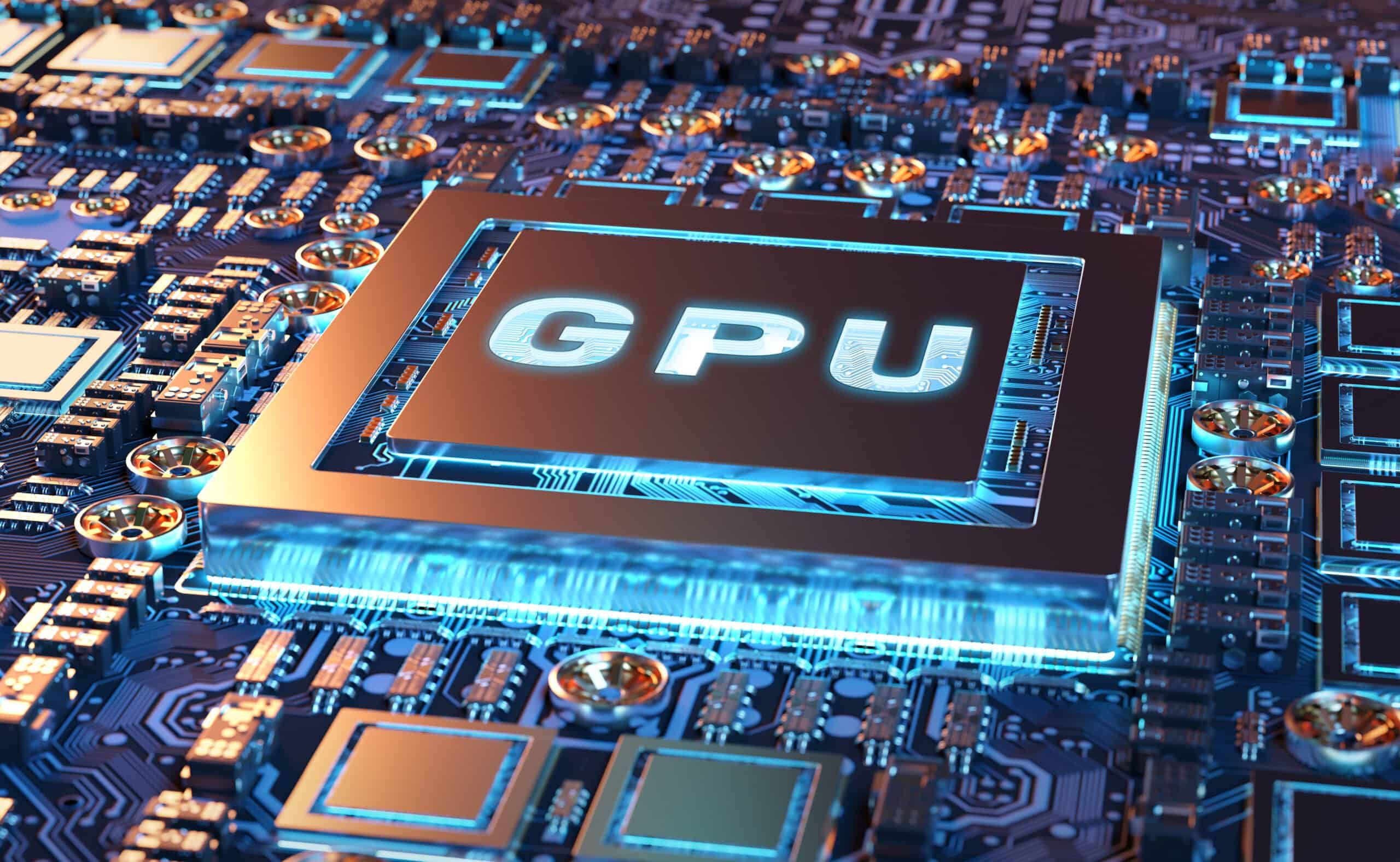 Gráfico de GPU em uma placa de circuito