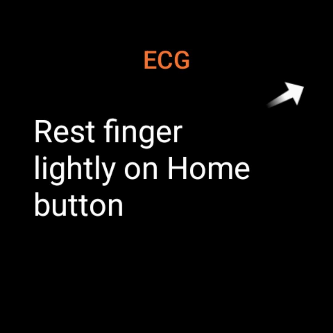 Coloque o dedo no botão Home de um Samsung Galaxy Watch 6 para iniciar o EKG