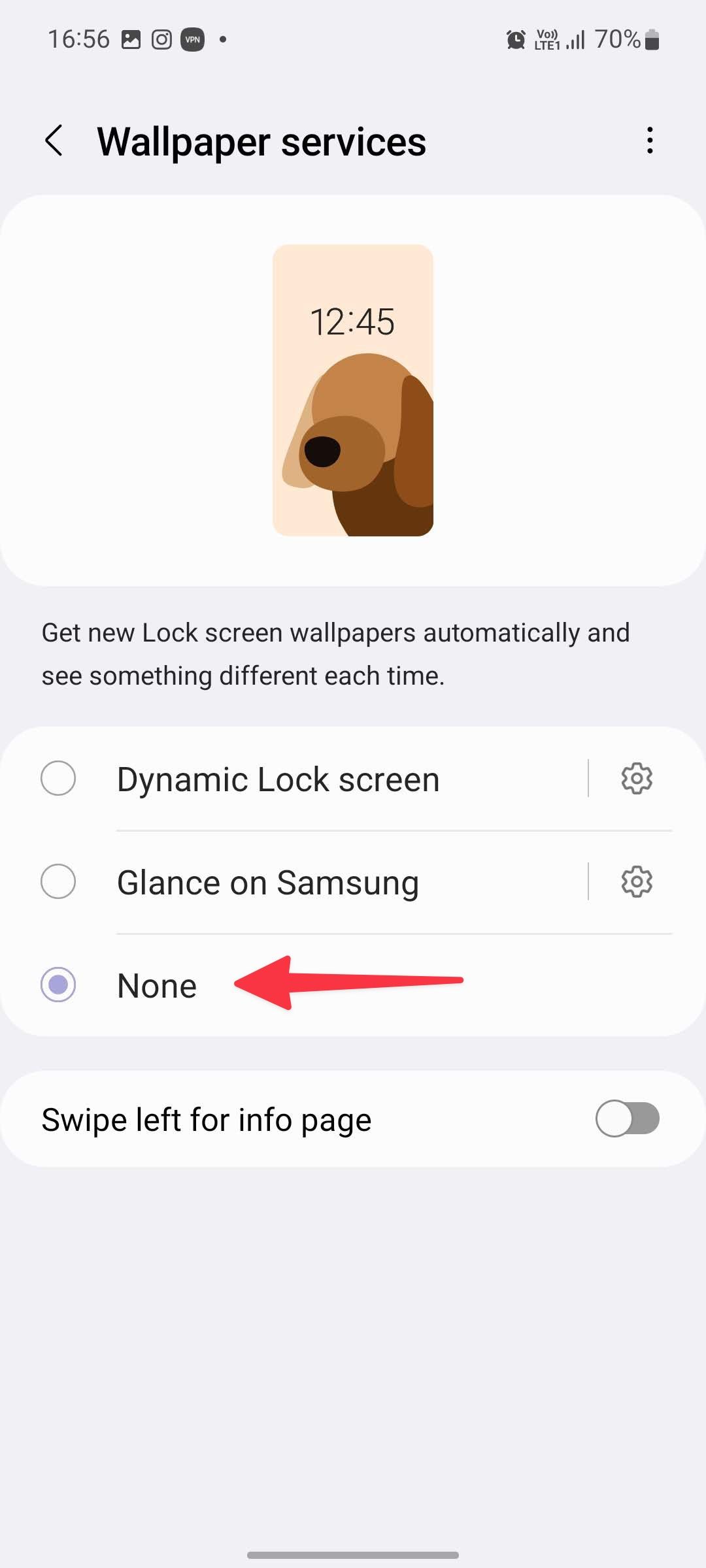 Uma captura de tela mostrando como impedir que um aplicativo abuse do papel de parede dinâmico.