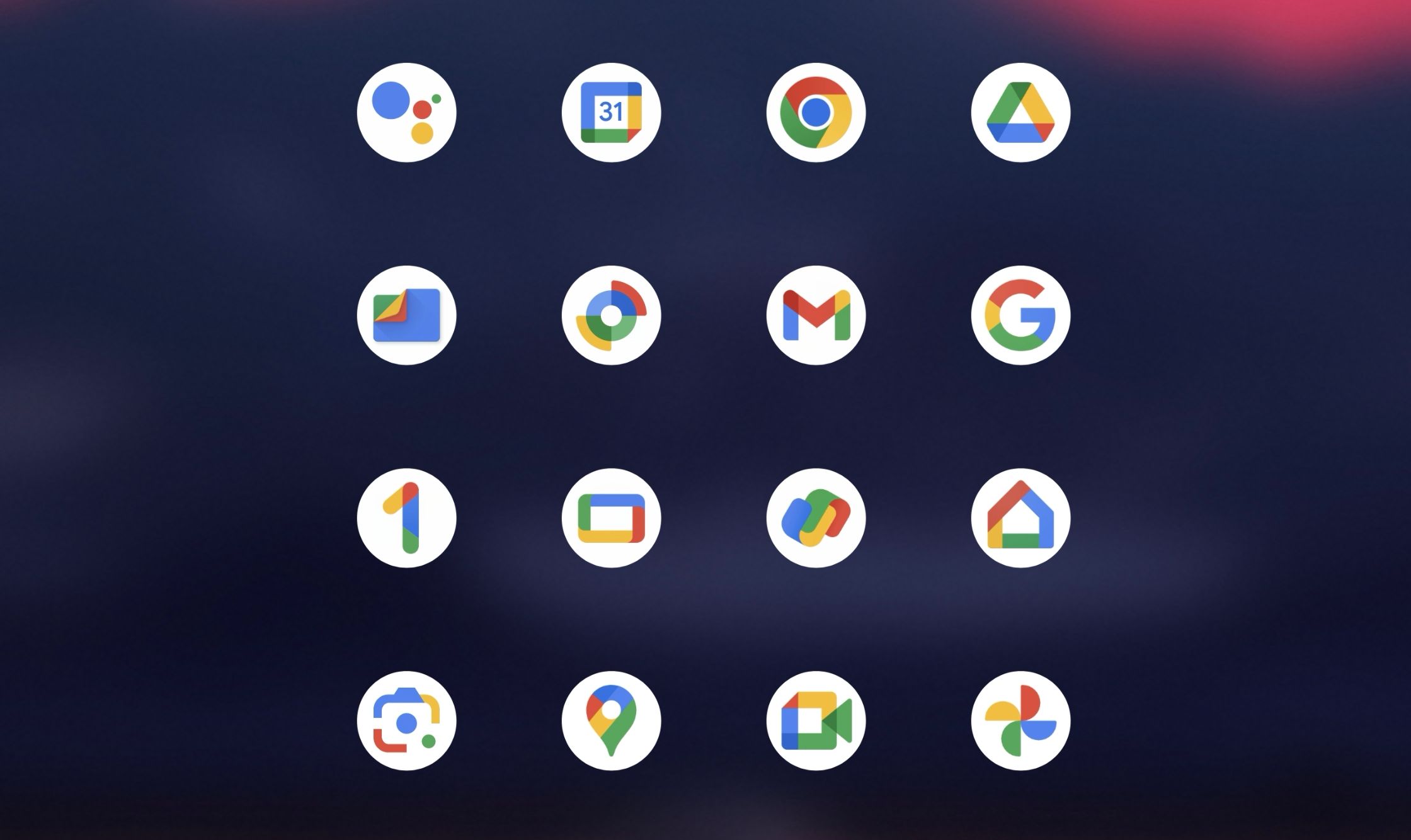 comparação de logotipos de todos os aplicativos do Google