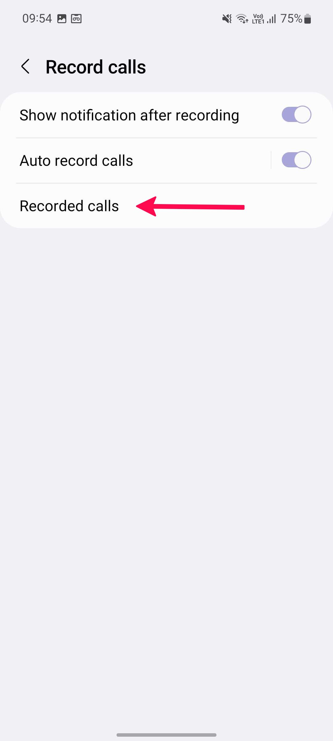 verifique a gravação de chamadas no telefone Samsung