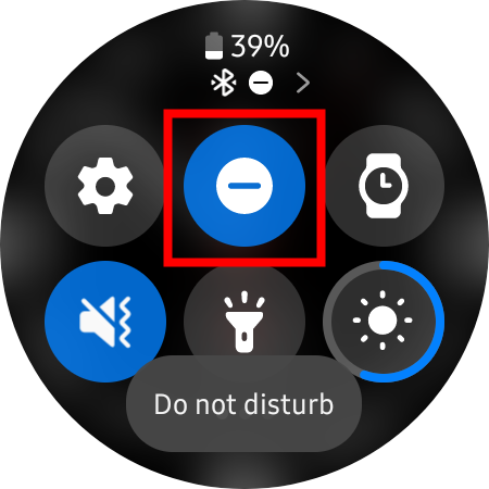 Captura de tela mostrando o modo Não perturbe ativado no Samsung Galaxy Watch 6