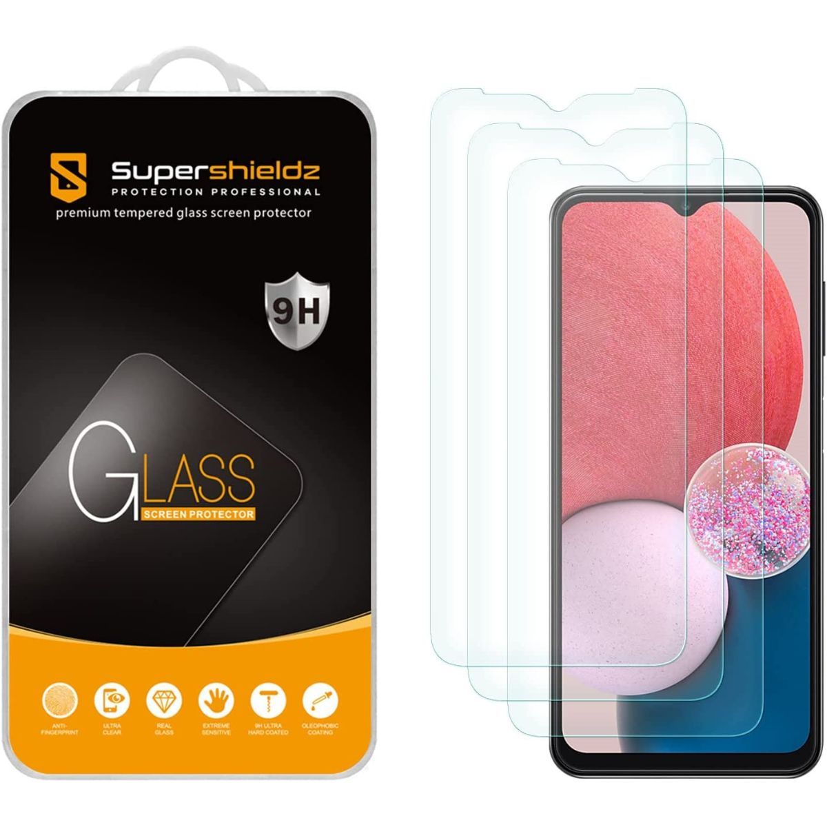 Protetor de tela de vidro temperado Supershieldz para Samsung Galaxy A14